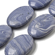 Synthetic Blue Lace Agate Beads Strands, Flat Oval, 24.5~25x18x5.5~6mm, Hole: 0.8mm, about 16pcs/strand, 15.83''(40.2cm)(G-B071-H02-03)
