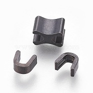 Clothing Accessories, Brass Zipper Repair Down Zipper Stopper and Plug, Gunmetal, 3x3.5x2mm, 4x5x3.5mm, 3pcs/set(KK-WH0016-02A-B)