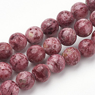 Natural Rhodonite Beads Strands, Round, 8mm, Hole: 1mm, about 50pcs/strand, 15.7 inch(X-G-S279-05-8mm)
