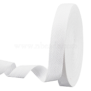 Cotton Cotton Twill Tape Ribbons, Herringbone Ribbons, for for Home Decoration, Wrapping Gifts & DIY Crafts Decorative, White, 30mm(OCOR-WH0057-30E-01)