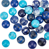 Elite 32Pcs 8 Style Natural & Synthetic Gemstone Cabochons, Half Round, 10x4~5mm, 4pcs/style(G-PH0001-75)