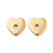 Ion Plating(IP) 304 Stainless Steel Beads, Heart, Golden, 6x6x1mm, Hole: 1mm(STAS-D185-03G-01)