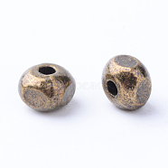 Tibetan Style Alloy Spacer Beads, Cuboid, Cadmium Free & Nickel Free & Lead Free, Antique Bronze, 4.5x4.5x3.5mm, Hole: 1mm(X-TIBE-Q063-25AB-NR)