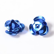 Flower Aluminum Beads, Dodger Blue, 7x4mm, Hole: 1mm(ALUM-I001-06)
