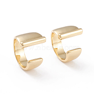Brass Cuff Rings, Open Rings, Long-Lasting Plated, Real 18K Gold Plated, Letter.I, Size 6, 17mm(RJEW-L097-06I)