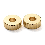 201 Stainless Steel Corrugated Beads, Flat Round, Golden, 5x2mm, Hole: 2.2mm(STAS-A057-02A-G)
