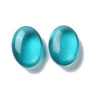 Glass Beads, No Hole, Oval, Deep Sky Blue, 13x9x4.5mm(GLAA-B015-19)