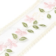 10 Yards Embroidery Polyester Lace Trim, for Sewing Decoration Craft, Flower, Antique White, 3-3/8~3-3/4 inch(85~95mm)(OCOR-GF0001-80D)