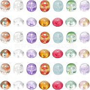 280pcs 14 Style Transparent Glass Beads, Barrel & Abacus/Disc, Mixed Color, 7.5~8.5x4.5~6mm, Hole: 1.5~1.6mm, 20pcs/style(GLAA-CA0001-49)