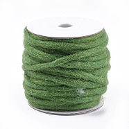 100% Handmade Wool Yarn, Green, 3~6mm, about 20m/roll(OCOR-S121-01A-01)