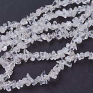 Quartz Crystal Chips Beads Strands, Rock Crystal Beads, Clear, 3~5x3~5mm, Hole: 1mm, 31~32 inch(X-G-D283-3x5-2)