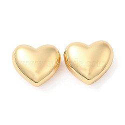 Brass Beads, Heart, Real 18K Gold Plated, 10x11.5x6mm, Hole: 1.2mm(KK-F855-04G)