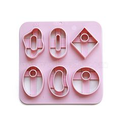 ABS Plastic Plasticine Tools, Clay Dough Cutters, Moulds, Modelling Tools, Modeling Clay Toys for Children, Oval/Round, Rhombus, 10x10cm(CELT-PW0003-004A)