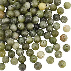 2 Strands Natural Chinese Green Jade Beads Strands, TaiWan Jade, Round, 6mm, Hole: 1mm, about 58~60pcs/strand, 15 inch(38.1cm)(G-OC0004-62B)
