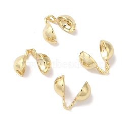 Brass Bead Tips, Lead Free & Cadmium Free, Real 24K Gold Plated, 7.5x5mm, Hole: 1.2mm(KK-K383-06D-G)