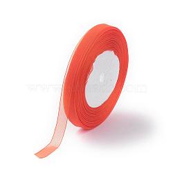 Organza Ribbon, Dark Orange, 3/8 inch(10mm), 50yards/roll(45.72m/roll), 10rolls/group, 500yards/group(457.2m/group)(RS10mmY024)