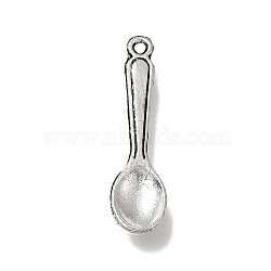 Tibetan Style Alloy Pendants, Spoon Charms, Antique Silver, 23.5x6x2mm, Hole: 1mm(AL-CBAF9DF-01B)