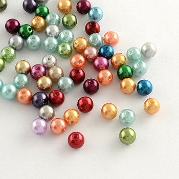 Round ABS Plastic Imitation Pearl Beads, Mixed Color, 12mm, Hole: 1.5mm, about 608pcs/500g