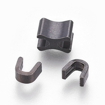 Clothing Accessories, Brass Zipper Repair Down Zipper Stopper and Plug, Gunmetal, 3x3.5x2mm, 4x5x3.5mm, 3pcs/set