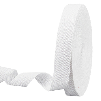 Cotton Cotton Twill Tape Ribbons, Herringbone Ribbons, for for Home Decoration, Wrapping Gifts & DIY Crafts Decorative, White, 30mm