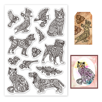 Custom PVC Plastic Clear Stamps, for DIY Scrapbooking, Photo Album Decorative, Cards Making, Cat Shape, 160x110x3mm