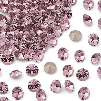 Preciosa&reg MAXIMA Crystal Round Stones, Czech Crystal, Dura Foiling, Round(431 11 615 Chaton), 20020 Light Amethyst, SS12/PP24(3~3.2mm)