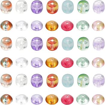 CHGCRAFT 280pcs 14 Style Transparent Glass Beads, Barrel & Abacus/Disc, Mixed Color, 7.5~8.5x4.5~6mm, Hole: 1.5~1.6mm, 20pcs/style