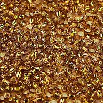TOHO Round Seed Beads, Japanese Seed Beads, (2156S) Silver Lined Honey Amber, 11/0, 2.2mm, Hole: 0.8mm, about 5555pcs/50g