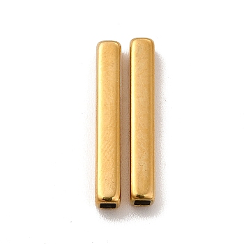 Ion Plating(IP) 304 Stainless Steel Beads, Rectangle, Real 18K Gold Plated, 20x3x3mm, Hole: 1.8x1.8mm