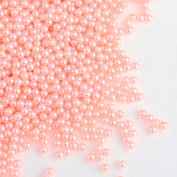 Imitation Pearl Acrylic Beads, No Hole, Round, Pink, 10mm, about 1000pcs/bag