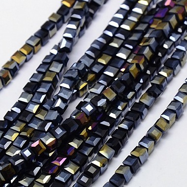 Black Cube Glass Beads