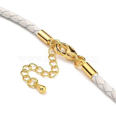 кожаные браслеты с плетеным шнуром(MAK-K022-01G-06)-3