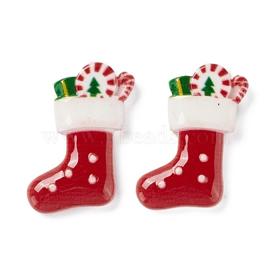 Christmas Themed Opaque Resin Cabochons(CRES-P022-04)-2