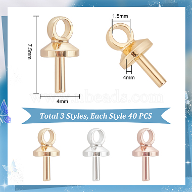 Elite 120Pcs 3 Style Brass Peg Bails Pendants Sets(KK-PH0010-36)-2