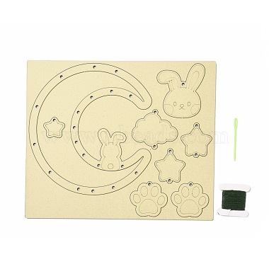 DIY Moon & Rabbit Wind Chime Making Kits(DIY-A029-01)-2