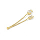 Brass Coreana Chains Tassel Pendants(KK-P227-08G)-3