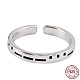 925 Sterling Silver Morse Code Engraved Open Cuff Ring for Women(FIND-PW0013-006A)-1