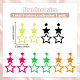 5 Pairs 5 Colors Hollow Star Acrylic Dangle Stud Earrings for Woman(EJEW-AN0004-10)-2