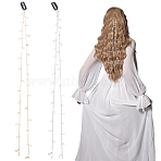 2Pcs 2 Colors Metal Hair Chain with Moon & Star Charms and Iron Hair Combs Clips, Hair Accessories for Woman Girl, Platinum & Golden, 1000mm, 1pc/color(OHAR-GF0001-35)