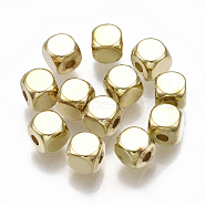 CCB Plastic Beads, Cube, Golden, 4x4x4mm, Hole: 1mm, about 7400pcs/500g(CCB-S160-116)
