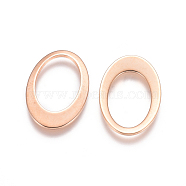 201 Stainless Steel Linking Rings, Oval, Rose Gold, 18x12x1mm, Inner Size: 13x8mm(STAS-E484-31RG)