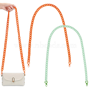WADORN 2Pcs 2 Colors Acrylic Curban Chain Bag Straps, with Alloy Swivel Clasp & Spring Gate Rings, for Bag Handle Replacement Accessories, Mixed Color, 127cm, 1pc/color(FIND-WR0008-64)