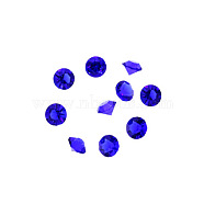 Glass Rhinestone Cabochons, DIY Accessories for Jewelry Pendant Making, Birthstone Color Style Rhinestone, Diamond Shape, Sapphire, 4mm, 20pcs/bag(GLAA-TAC0005-4mm-09)