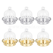 6Pcs 2 Colors Plastic Candy Cake Box, Cloche Bell Jar, Perfect for Weddings, Birthdays, Party Favors and Gifts, Clear, Cover: 64x87mm, Inner Diameter: 63.5mm, Base: 89x22.5mm, 3pcs/color(CON-NB0002-21)