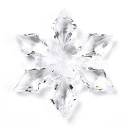 Transparent Acrylic Connector Charms, Snowflake, Clear, 64.5~65x56x9mm, Hole: 2mm, about 43pcs/500g(TACR-T028-04A)