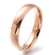 304 Stainless Steel Finger Rings, Plain Band Rings, Rose Gold, US Size 7, Inner Diameter: 17mm(RJEW-F110-07RG-7)