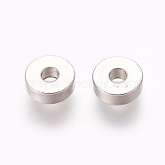 Brass Spacer Beads, Rondelle, Platinum, 6x2mm, Hole: 2mm(KK-EC859-1P)