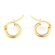 304 Stainless Steel Hoop Earrings, Hypoallergenic Earrings, Ring Shape, Golden, 12 Gauge, 12x2mm,  Pin: 0.7~1.3x0.68mm(EJEW-F105-36G)