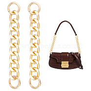 2Pcs Aluminum Curb Chain Purse Strap Extender, with Aolly Spring Gate Rings, Bag Replacement Accessories, Light Gold, 16x1.8x0.4cm(FIND-UN0003-04B-LG)