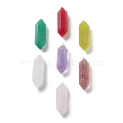 Natural Mixed Gemstone Double Terminated Points No Hole, Faceted, Mixed Dyed and Undyed, 16x5x4.5mm(G-G012-21)